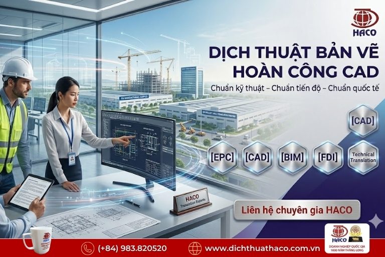 Dịch thuật bản vẽ hoàn công CAD