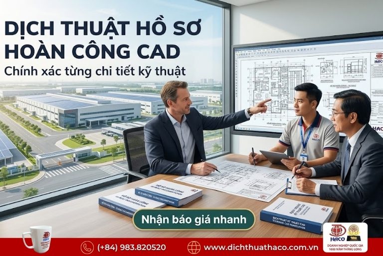 Dịch thuật bản vẽ hoàn công CAD