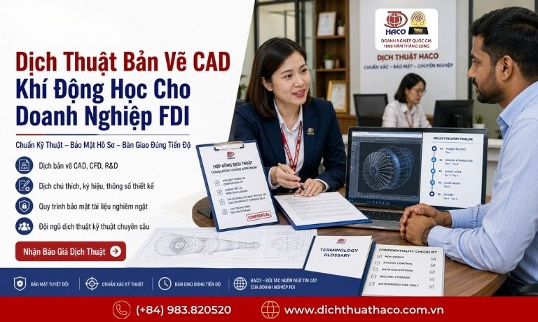 Dịch Thuật Bản Vẽ Thiết Kế Khí Động Học CAD