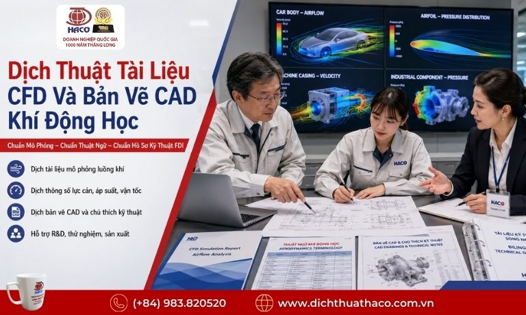 Dịch Thuật Bản Vẽ Thiết Kế Khí Động Học CAD