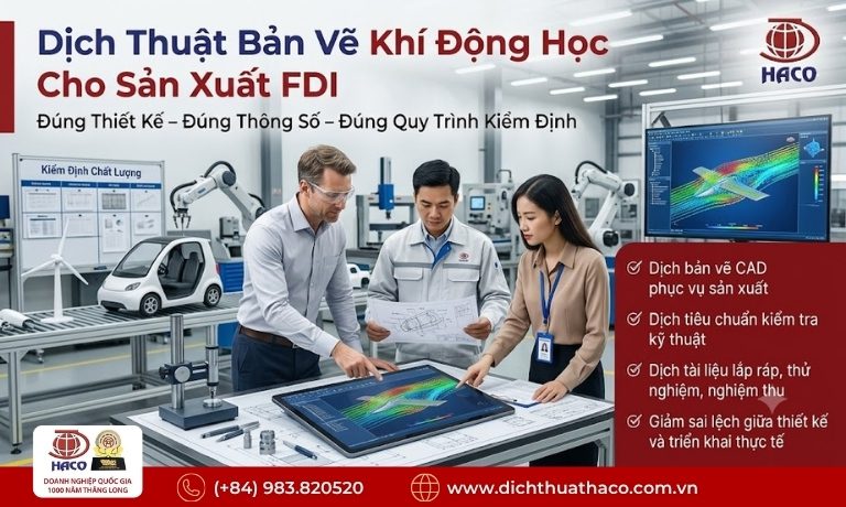 Dịch Thuật Bản Vẽ Thiết Kế Khí Động Học CAD