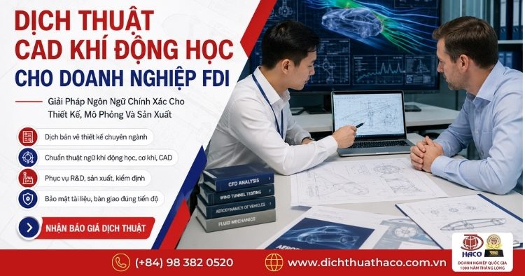 Dịch Thuật Bản Vẽ Thiết Kế Khí Động Học CAD