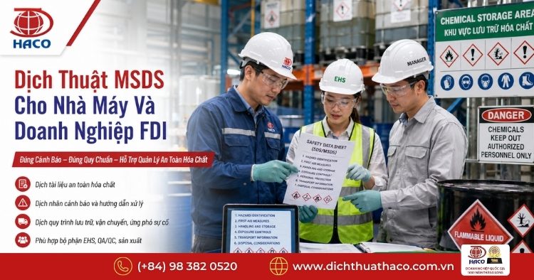 Dịch Thuật Bảng Dữ Liệu An Toàn Hóa Chất MSDS