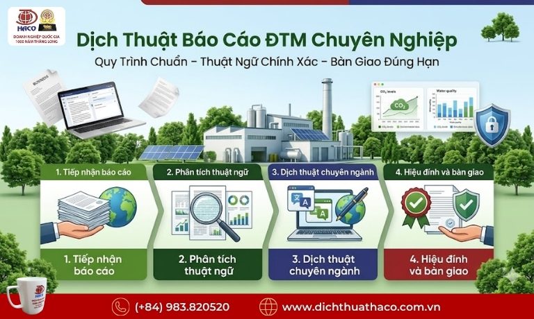 Dịch thuật báo cáo đánh giá tác động môi trường ĐTM