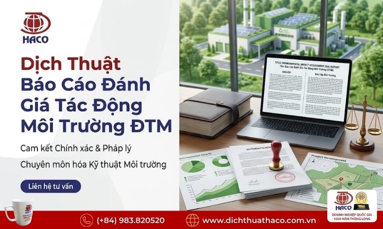 Dịch thuật báo cáo đánh giá tác động môi trường ĐTM