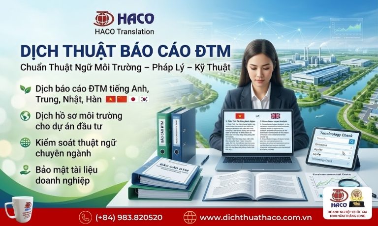 Dịch thuật báo cáo đánh giá tác động môi trường ĐTM