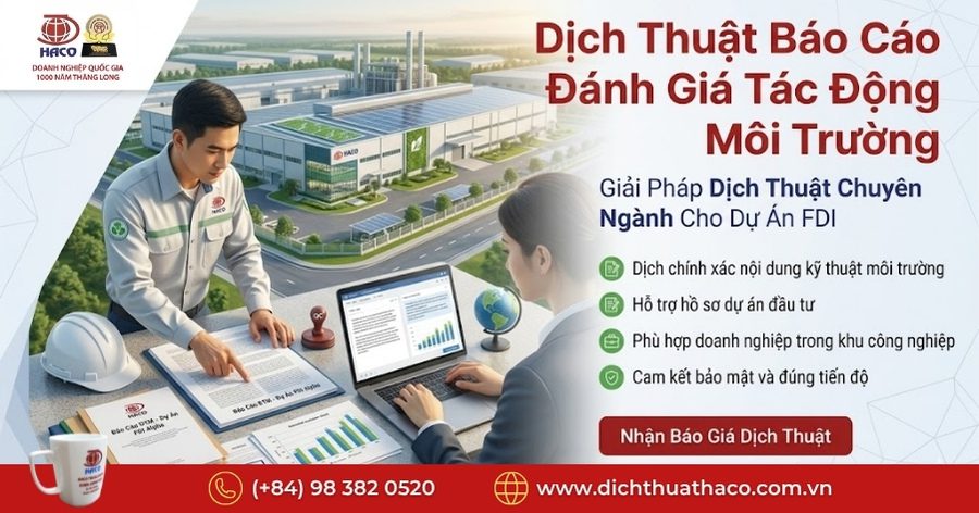 Dịch thuật báo cáo đánh giá tác động môi trường ĐTM