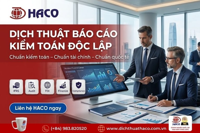 Dịch thuật báo cáo kiểm toán độc lập