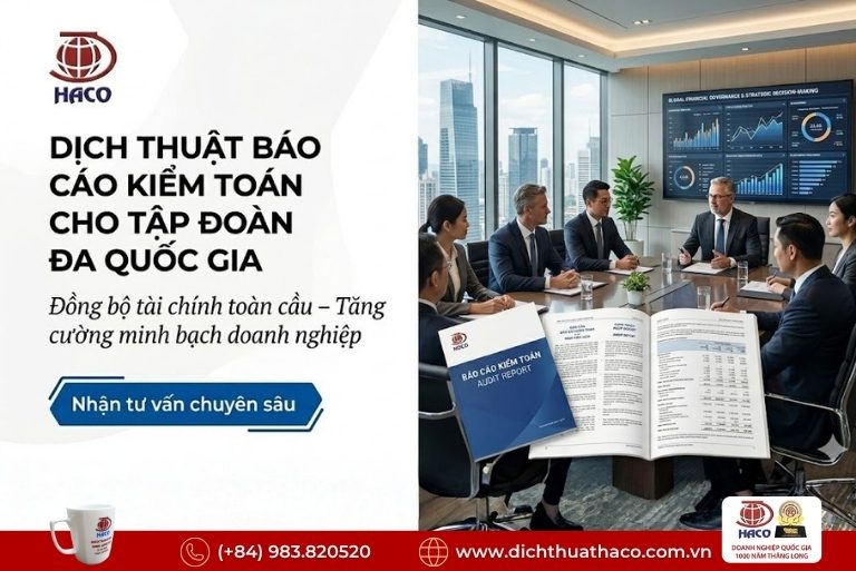 Dịch thuật báo cáo kiểm toán độc lập