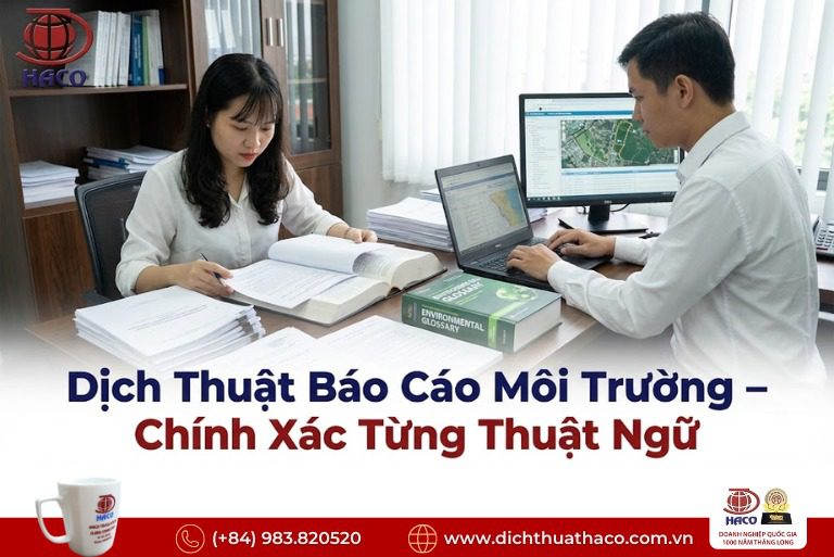 Dịch thuật báo cáo môi trường nhà máy Bình Dương