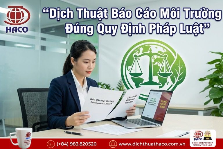Dịch thuật báo cáo môi trường nhà máy Bình Dương