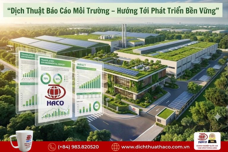 Dịch thuật báo cáo môi trường nhà máy Bình Dương