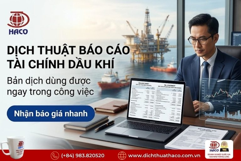 Dịch thuật báo cáo tài chính dầu khí – Bản dịch dùng được ngay trong công việc 3 Dịch thuật báo cáo tài chính dầu khí