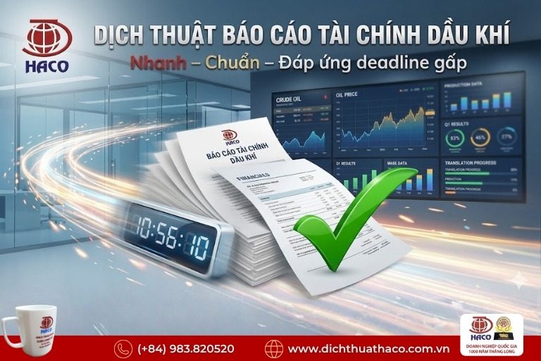 Dịch thuật báo cáo tài chính dầu khí – Bản dịch dùng được ngay trong công việc 2 Dịch thuật báo cáo tài chính dầu khí