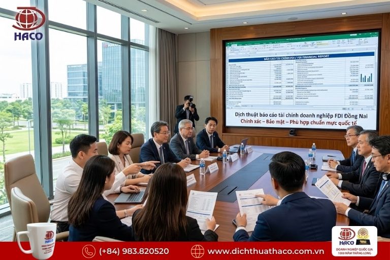 Dịch thuật báo cáo tài chính doanh nghiệp FDI Đồng Nai