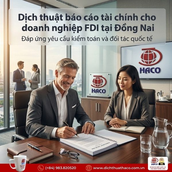 Dịch thuật báo cáo tài chính doanh nghiệp FDI Đồng Nai