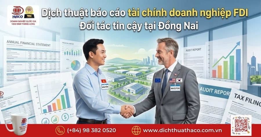 Dịch thuật báo cáo tài chính doanh nghiệp FDI Đồng Nai
