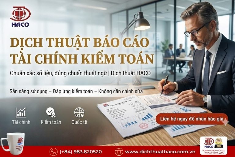 Dịch thuật báo cáo tài chính kiểm toán