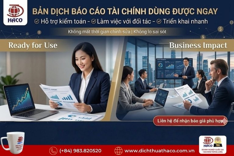 Dịch thuật báo cáo tài chính kiểm toán