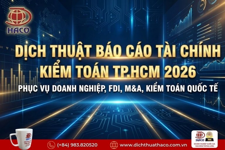 Dịch Thuật Báo Cáo Tài Chính Kiểm Toán TP.HCM