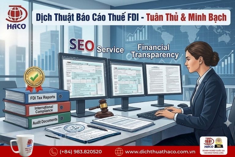Dịch thuật báo cáo thuế doanh nghiệp FDI Hà Nội