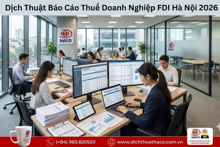 Dịch thuật báo cáo thuế doanh nghiệp FDI Hà Nội