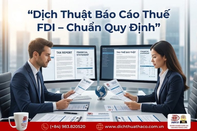 Dịch thuật báo cáo thuế doanh nghiệp FDI Hà Nội