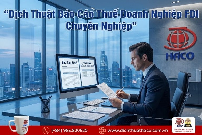 Dịch thuật báo cáo thuế doanh nghiệp FDI Hà Nội