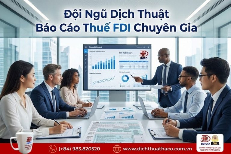 Dịch thuật báo cáo thuế doanh nghiệp FDI Hà Nội