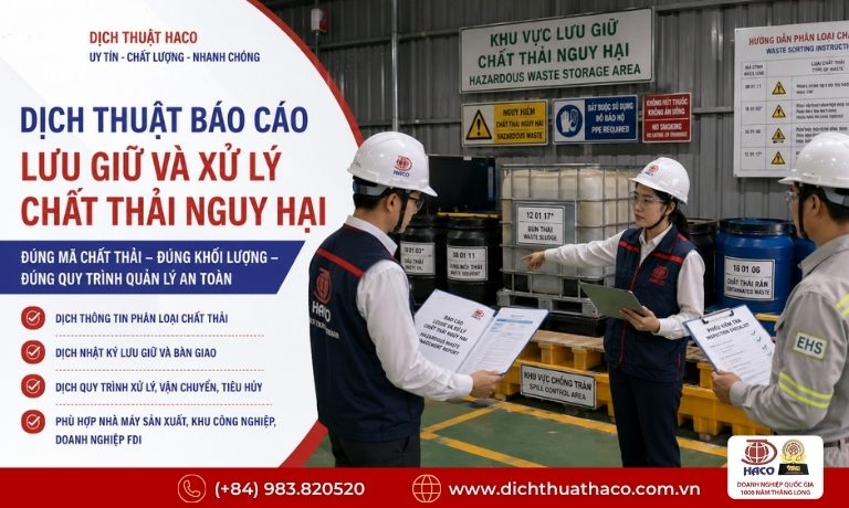 dich thuat bao cao xu ly chat thai nguy hai nha may 6