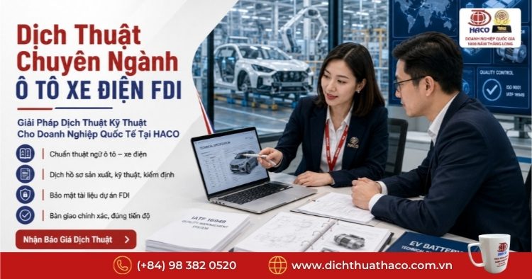 Dịch Thuật Chuyên Ngành Ô Tô Xe Điện FDI