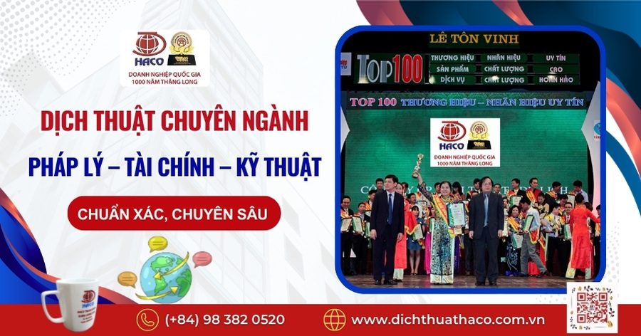 Dịch Thuật Chuyên Ngành Pháp Lý – Tài Chính – Kỹ Thuật