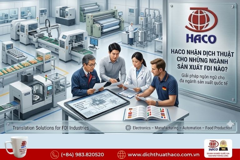 Dịch thuật chuyên ngành sản xuất FDI