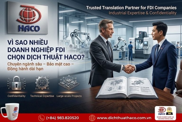 Dịch thuật chuyên ngành sản xuất FDI