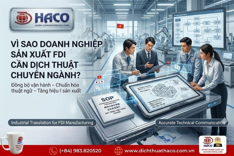 Dịch thuật chuyên ngành sản xuất FDI