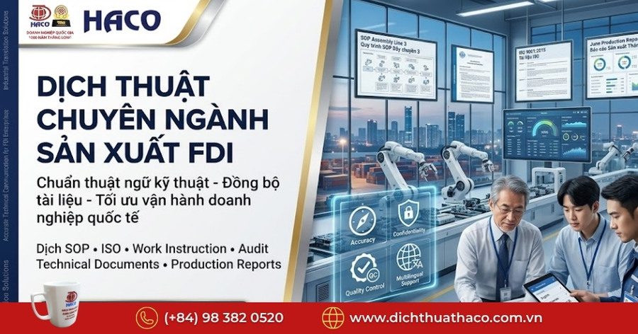 Dịch thuật chuyên ngành sản xuất FDI