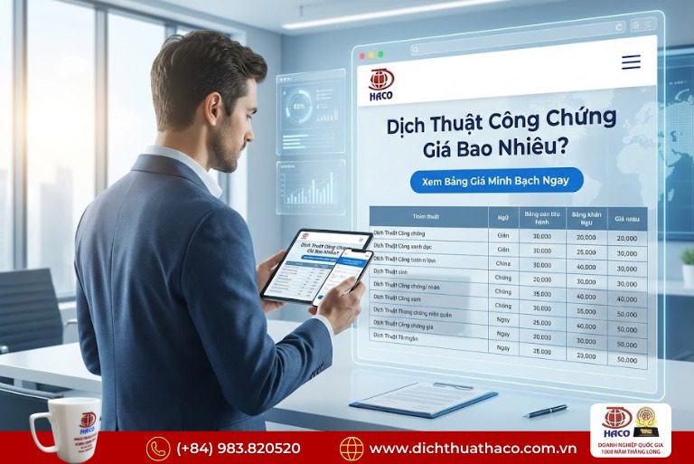 Dịch Thuật Công Chứng Giá Bao Nhiêu? Bảng Giá Minh Bạch 2026 1 Dịch Thuật Công Chứng Giá Bao Nhiêu? Bảng Giá Minh Bạch
