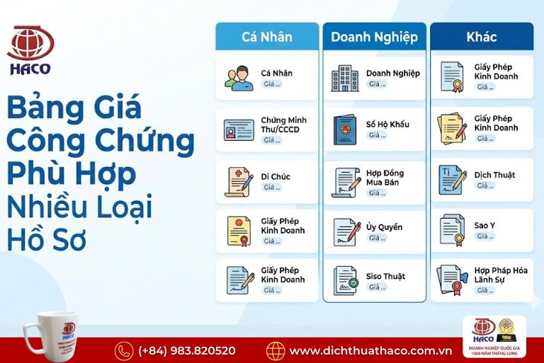 Dịch Thuật Công Chứng Giá Bao Nhiêu? Bảng Giá Minh Bạch 2026 3 Dịch Thuật Công Chứng Giá Bao Nhiêu? Bảng Giá Minh Bạch