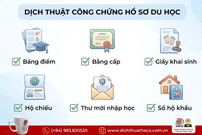 Dịch thuật công chứng hồ sơ du học