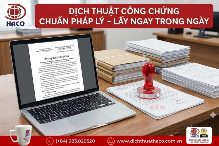 Dịch thuật công chứng lấy ngay Hà Nội