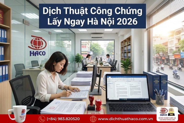 Dịch thuật công chứng lấy ngay Hà Nội