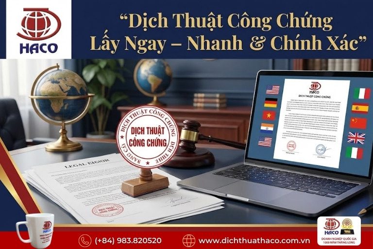 Dịch thuật công chứng lấy ngay Hà Nội
