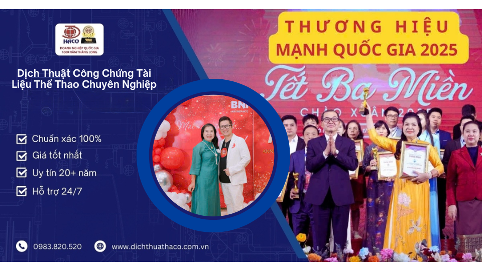 Dịch Thuật Công Chứng Tài Liệu Thể Thao Chuyên Nghiệp