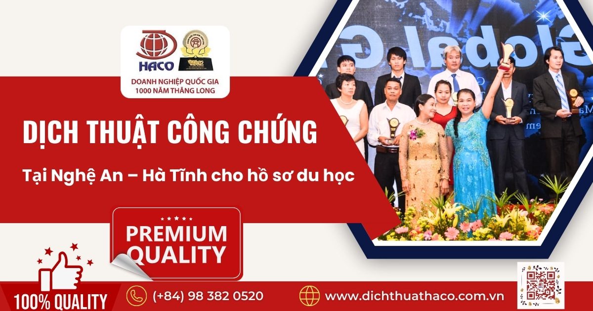 Dịch thuật công chứng tại Nghệ An – Hà Tĩnh