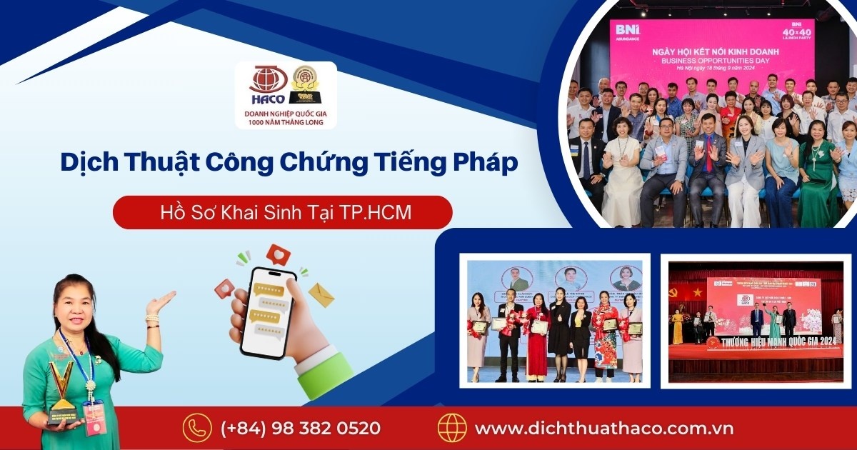 Dich Thuat Cong Chung Tieng Phap Ho So Khai Sinh Tai Tp Hcm