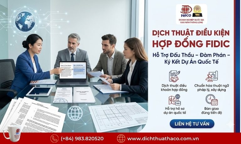 Dịch Thuật Điều Kiện Hợp Đồng FIDIC Chuyên Nghiệp Tại HACO 3 Dịch Thuật Điều Kiện Hợp Đồng FIDIC