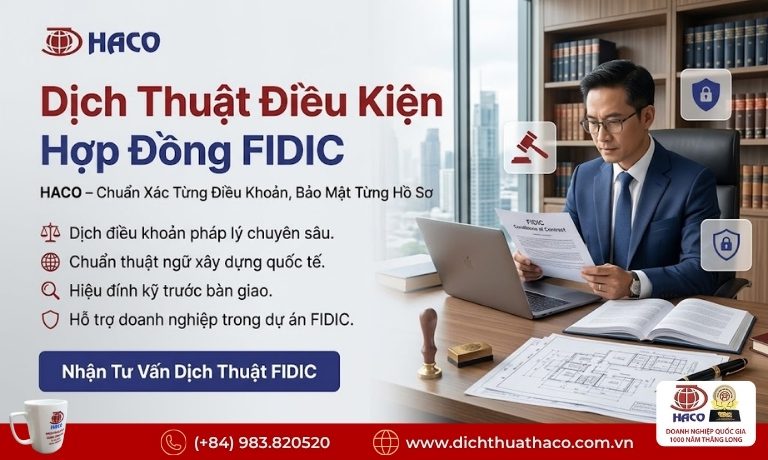 Dịch Thuật Điều Kiện Hợp Đồng FIDIC Chuyên Nghiệp Tại HACO 1 Dịch Thuật Điều Kiện Hợp Đồng FIDIC