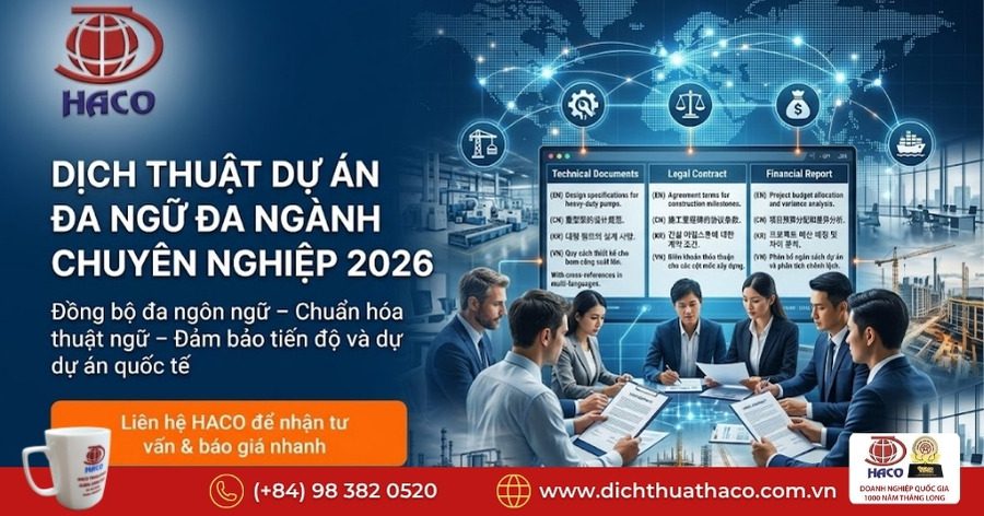 Dịch thuật dự án đa ngữ đa ngành chuyên nghiệp