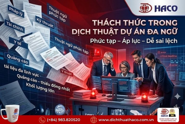 Dịch thuật dự án đa ngữ đa ngành chuyên nghiệp