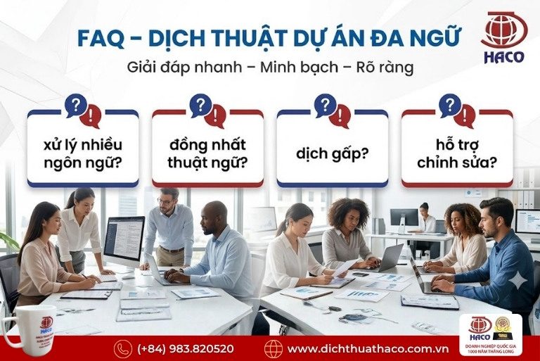 Dịch thuật dự án đa ngữ đa ngành chuyên nghiệp